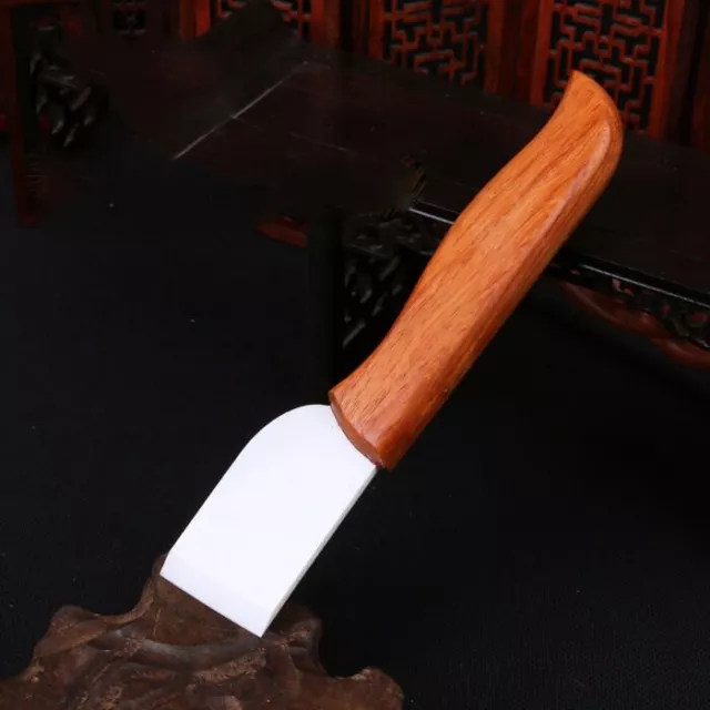 Black / White Nano-Ceramic Blade Knife cutting Leather cutter tool wooden handle