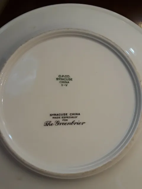 Pre WWII 8.25" Greenbrier Resort Hotel C&O Railroad Syracuse China Salad Plate 2