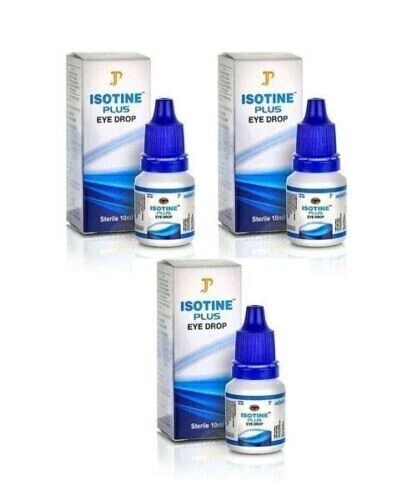 3 X Isotine Plus Eye Drop (10ml Each) For Cataract & Glaucoma Exp.2025