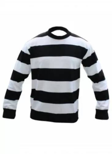 Kids Boys Unisex Black / White Stripe Knitted Book Week Jumper Age 7-12 Years