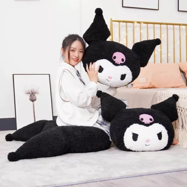 Kuromi Plush Toys Huge Stuffed Doll Kawaii Pillow Backrest Girl Bedroom Cushion