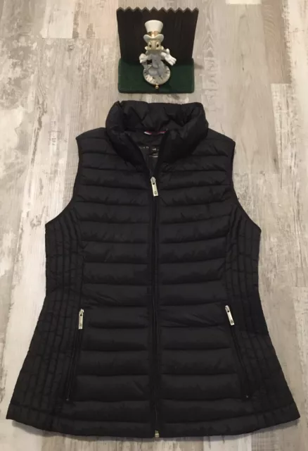 Tommy Hilfiger Soft Puffer Vest Women's Size XS Black Full Zip Insulated NICE