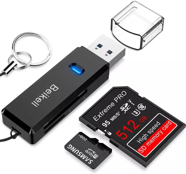 USB 3.0 Kartenleser,  Highspeed Kartenlesegerät - Unterstützt Sd/Micro SD/TF/SDH