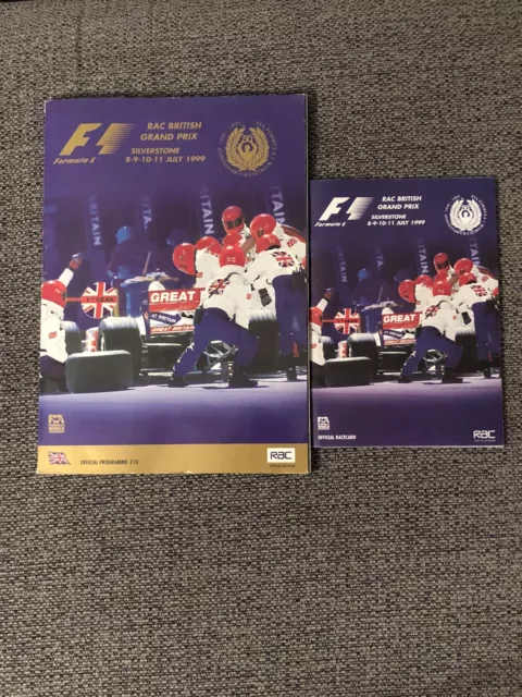 F1 British (Silverstone) Grand Prix 1999 Official Programme And Race Card