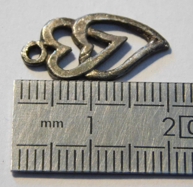 gros pendentif coeur argent 925 poinçons 2,5 cm 7,27gr b.é