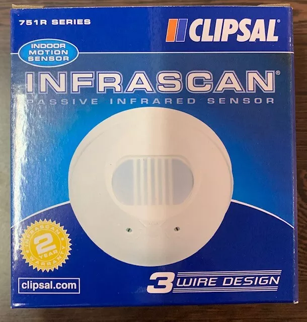 Clipsal 751R Infrascan - Passive Infrared Sensor 3 Wire Indoor Use White Colour