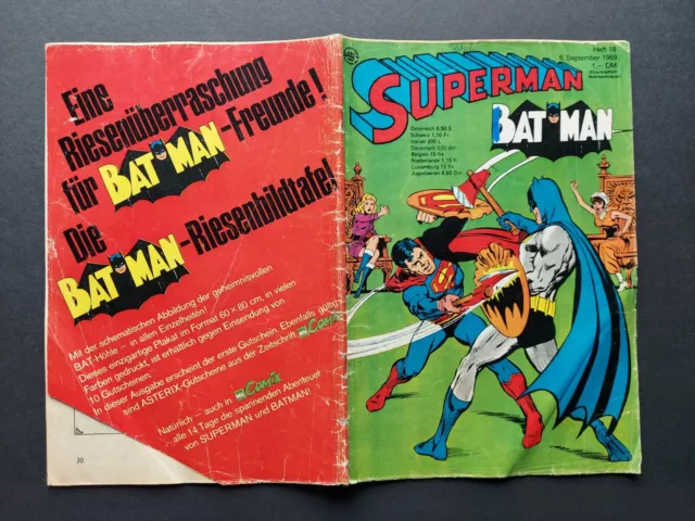 EHAPA COMIC / SUPERMAN und BATMAN Heft 18 von 1969 / Z2-3 (ohne Gutschein)