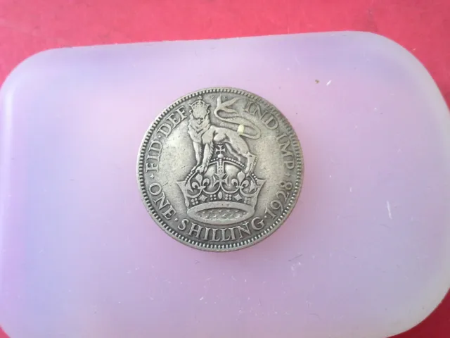 1928 George V Silver Shilling Coin 50% Silver