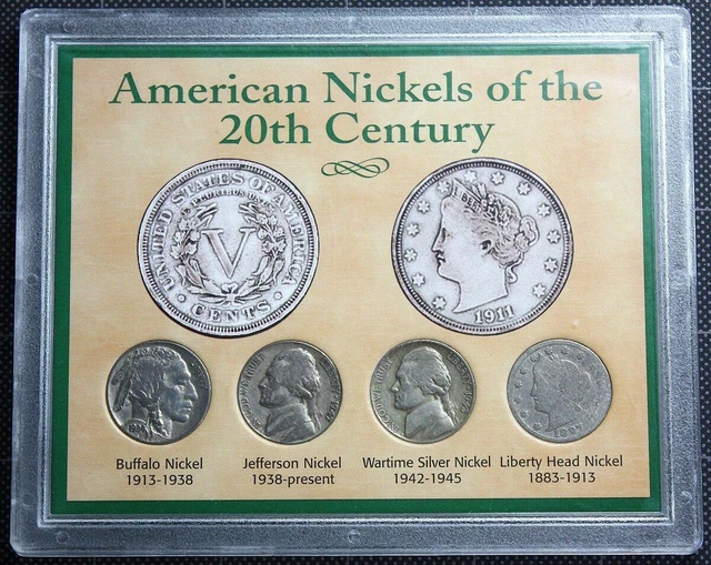 American Nickels of the 20th Century U.S. Coin Set Buffalo Silver War Liberty V