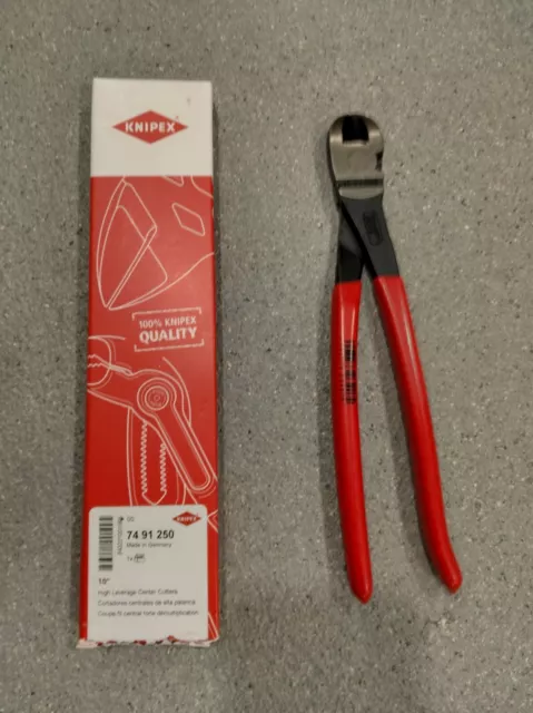 Knipex 10" Center Cutters High Leverage Cutting Pliers 7491250 Bolt, Nail, Wire