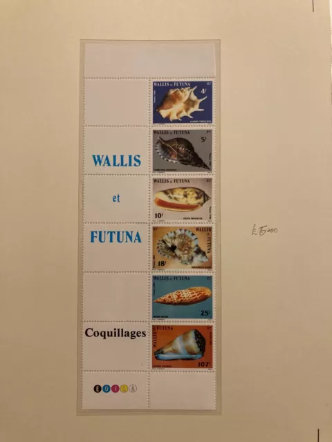 Superb WALLIS & FUTUNA Minisheet of 6 values MNH 1986 SEA SHELLS