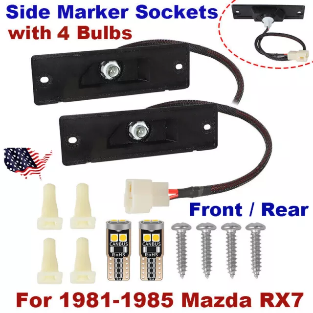 FRONT REAR SIDE Marker Sockets with 4 Bulbs For 1981-1985 Mazda