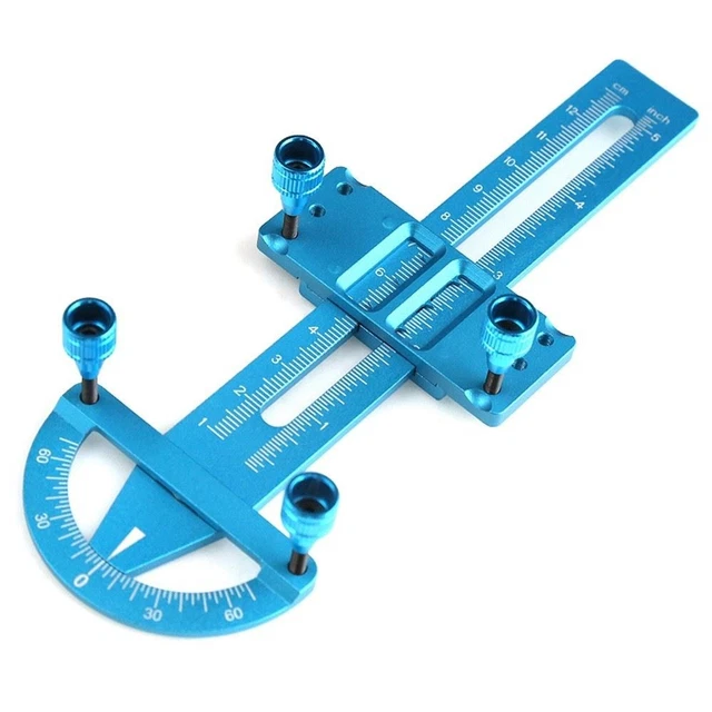 Règle Réglable Pour Voiture Télécommandée 1/8 1/10 - Mesure Hauteur Châssis, Chute Des Roues, Angle - Alliage Aluminium