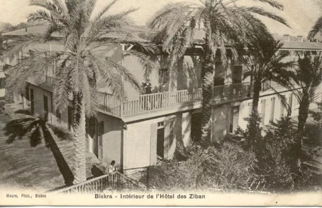 cpa BISKRA interior of the Hotel des ziban
