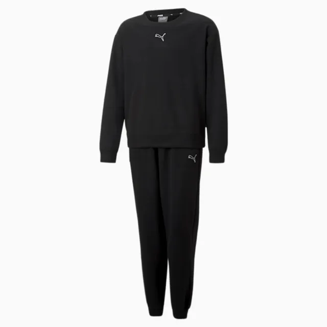 Puma Loungewear Suit Youth Girls Fleece Athletic Tracksuit Set Black 670734-01
