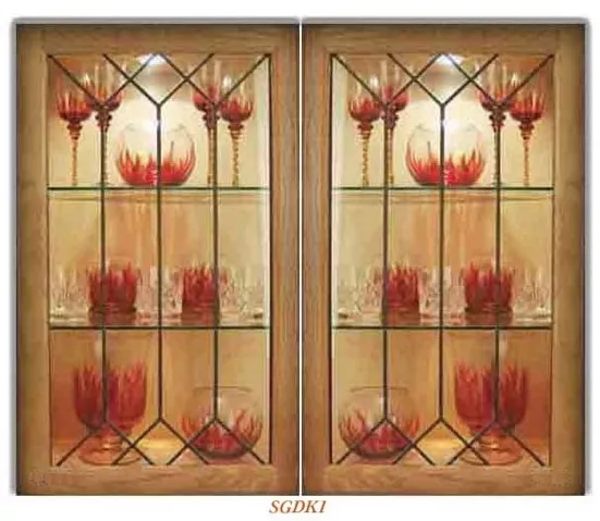 Custom Leaded  Glass kitchen door inserts for New & existing cabinets