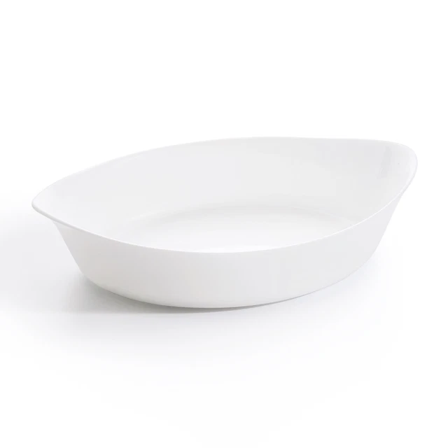 Backform Glas 32 x 20 cm Bräter Oval Auflaufform Backblech Form Backform Weiß