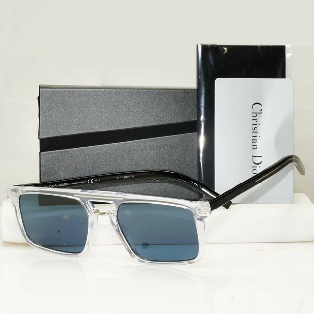 AUTHENTIQUE LUNETTES DE soleil homme Dior Homme carré pilote bleu