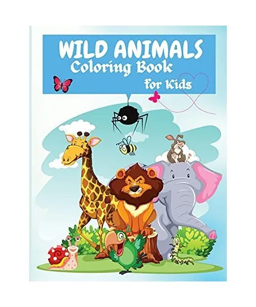 Wild Animals Coloring Book For Kids: Fun Jungle Activity Coloring Book for Kids,