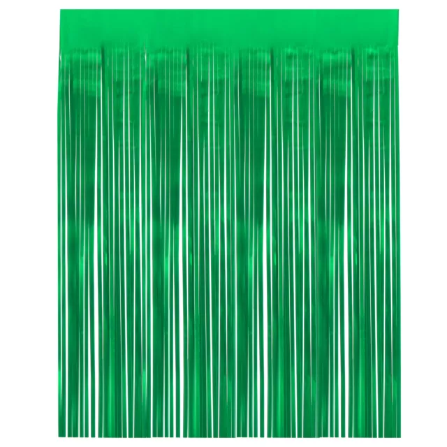 Tinsel Feuille Fringe Fond Pellicule Métallique Photo Fond Scène Matte Vert