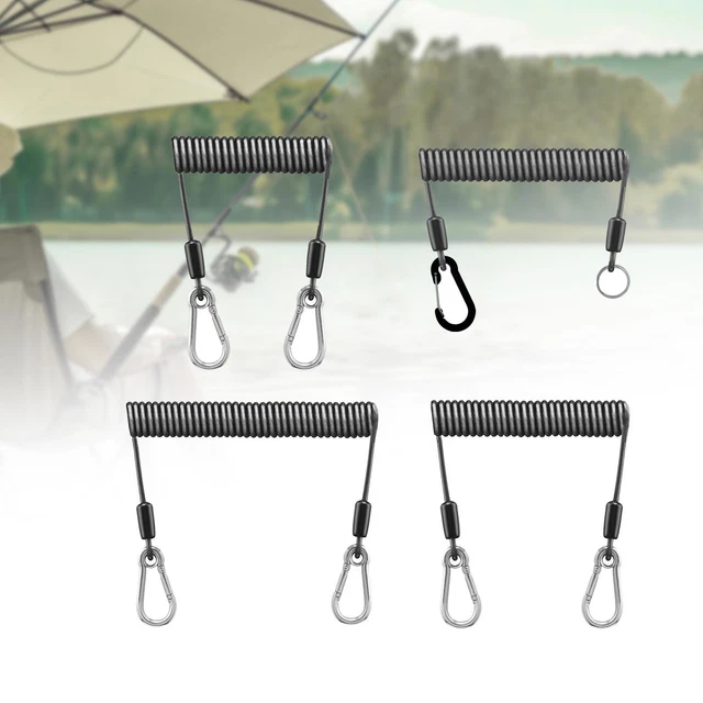 Cordini Di Sicurezza A Spirale Elevatech - 3 Pezzi Retrattili Per Pesca, Kayak E Attività Outdoor - Foto 5