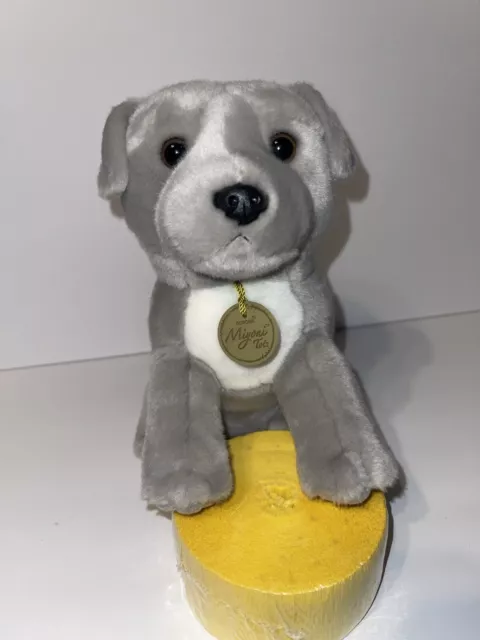 Aurora Miyoni Tots Plush Toy Pit Bull Terrier Puppy Dog Grey NWOT