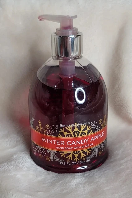 RARO Jabón de Manos Bath & Body Works con Aceite de Oliva 13,3 oz Invierno Caramelo Manzana NUEVO