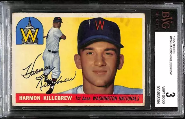 1955 Topps #124 Harmon Killebrew HOF RC BVG 3 VG C88264