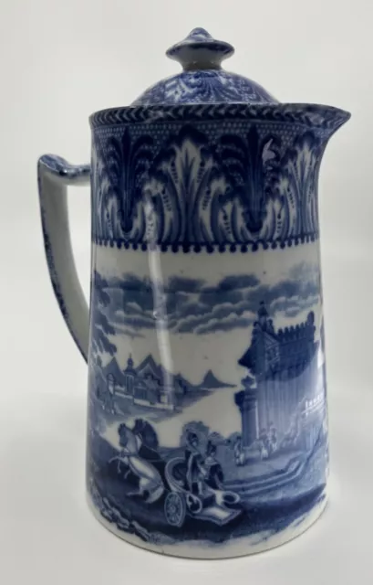 Antique Cauldon Coffee Pot/ Hot Water Jug “ Chariot” pattern c 1905-1920