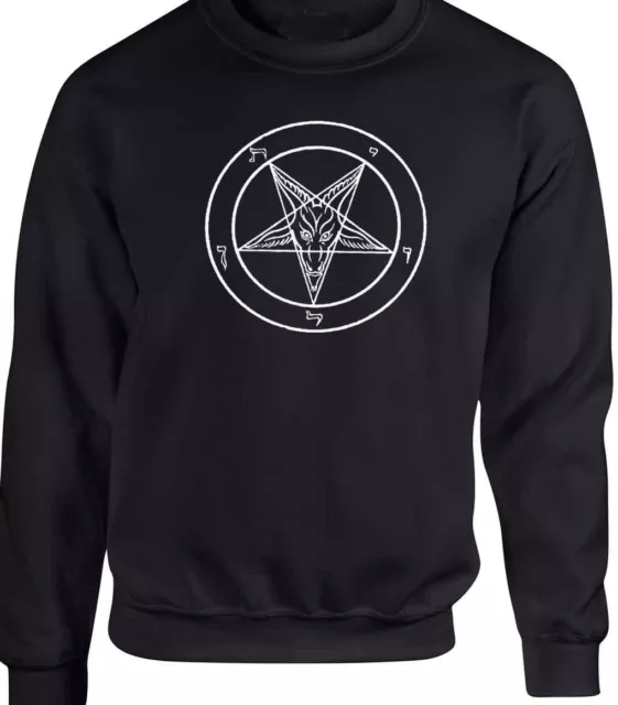 Baphomet Teufel Hommage Sweatshirt Schwarz Herren Satan Lucifer Gooat Von Mendes