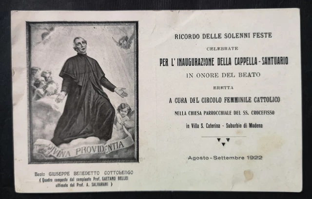 Cartolina Inaugurazione Cappella Santuario Modena