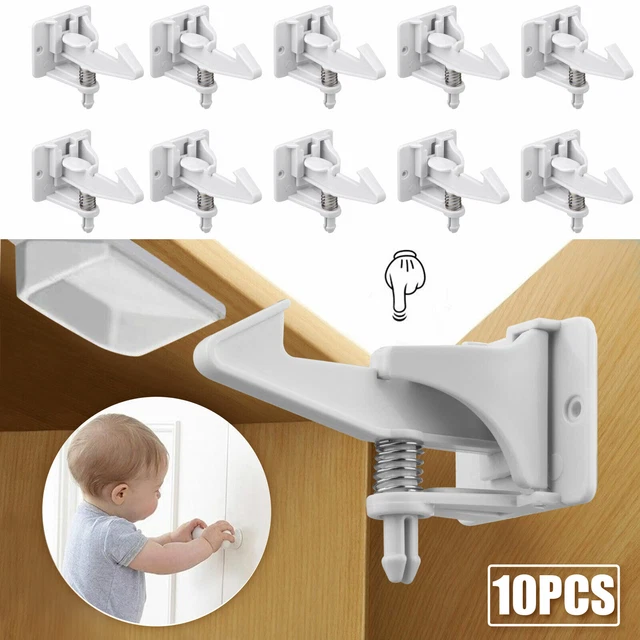 LOCKS CHILD Safety Latches Baby Proof Lock Drawer Door 10 Pcs