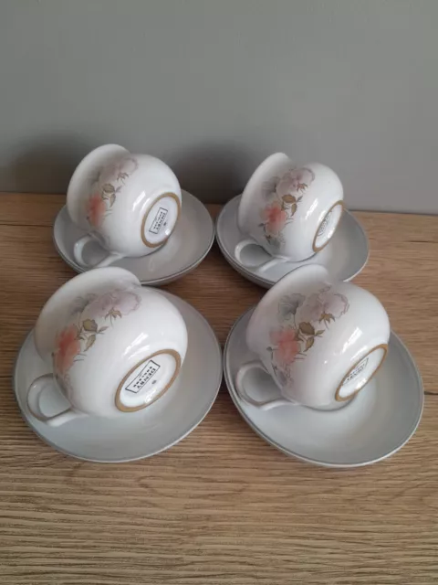 Denby Encore Sweetpea Tea Cups & Saucers X 4 - No Signs Of Use
