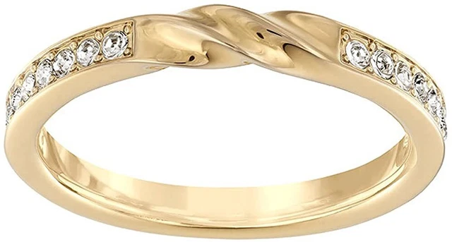 Swarovski Crystal | Gold Curly Ring ✪New✪ 5139664 Retired 50 Cry Gos Rare 5 Usa