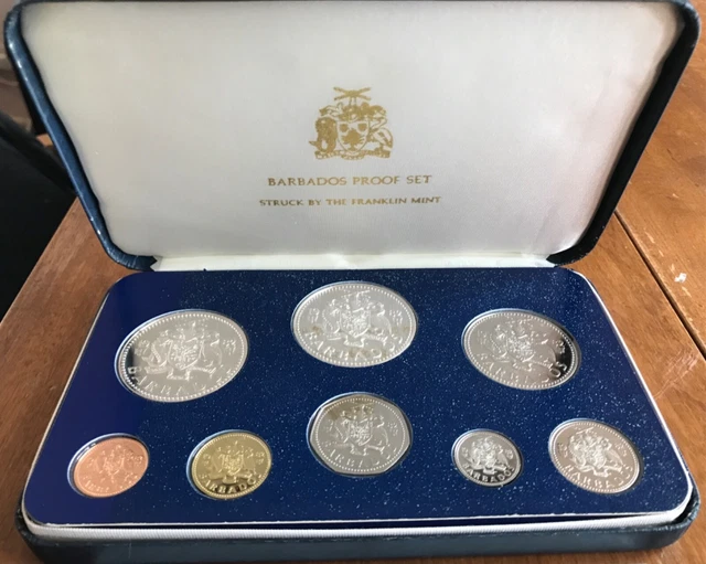 Franklin Mint 1982 Barbados Proof Set COA Uncirculated
