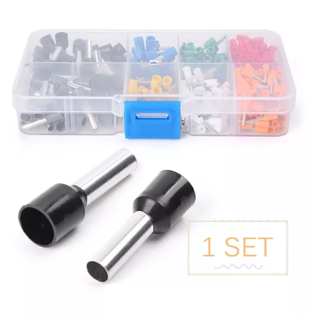 400PCS Multicolor Wire End Sleeves Copper Crimp Connector Pin Cable End Terminal Kit