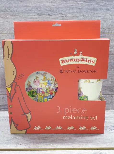 Bunnykins By Royal Doulton 3 Piece Kids Melamine Set - New In Box