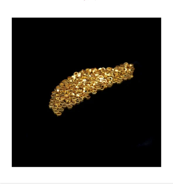 Espaciadores De Tubo Pequeños Planos Chapados En Oro Aprox 4X1Mm