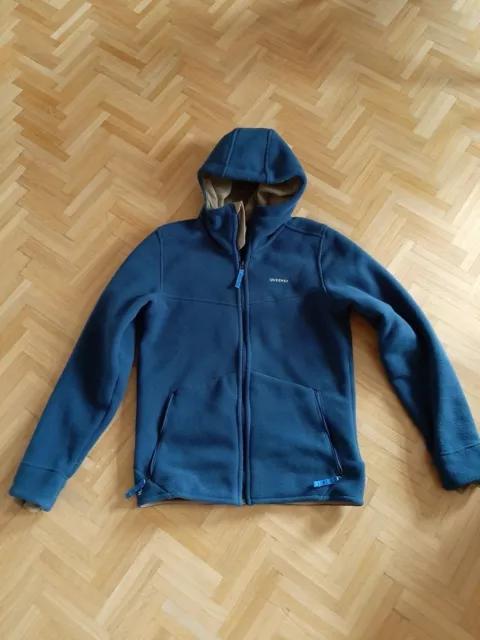 Quechua Fleece-Jacke mit Kapuze, petrol-blau, Gr. M (36)