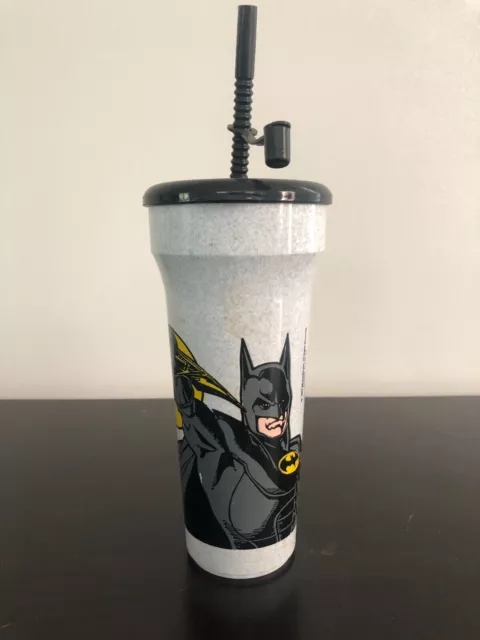 Vtg Batman Returns 1992 DC Comics Travel Cup Lidded Straw Collectible EUC