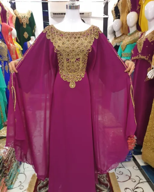 SALE New Moroccan Dubai Kaftans Farasha Abaya Dress Very Fancy Long Gown