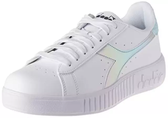 (TG. 37 EU) Diadora Step P Shimmer, Scarpe da Ginnastica Donna, White Air Blue,