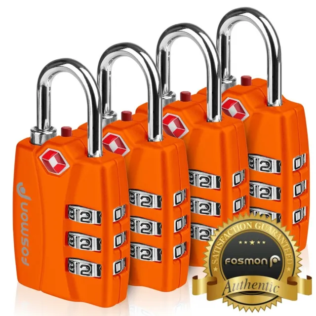 [TSA Accepted][4PACK] 3 Digit Combination Travel Bag Suitcase Luggage Pad Lock