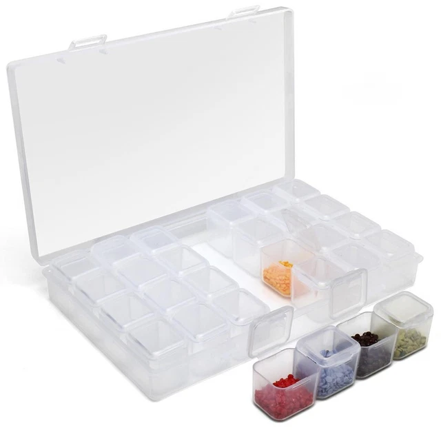 Nuevo Diamond Painting cajas de almacenamiento perlas artificiales transparente estuche para entradas
