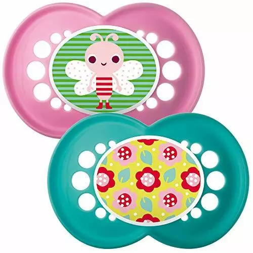 MAM Original Soothers 6 Months Pack of 2, Baby Soothers with Self Sterilising 2