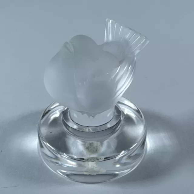 Lalique Made in France Crystal Cachet Pinson Fat Baby Bird Signed Paperweight