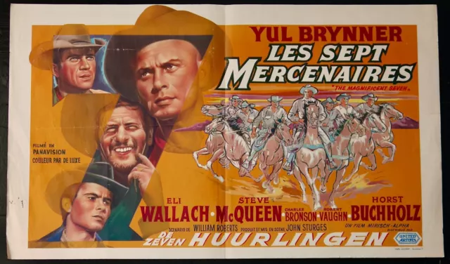 THE MAGNIFICENT SEVEN vintage original Belgian movie poster