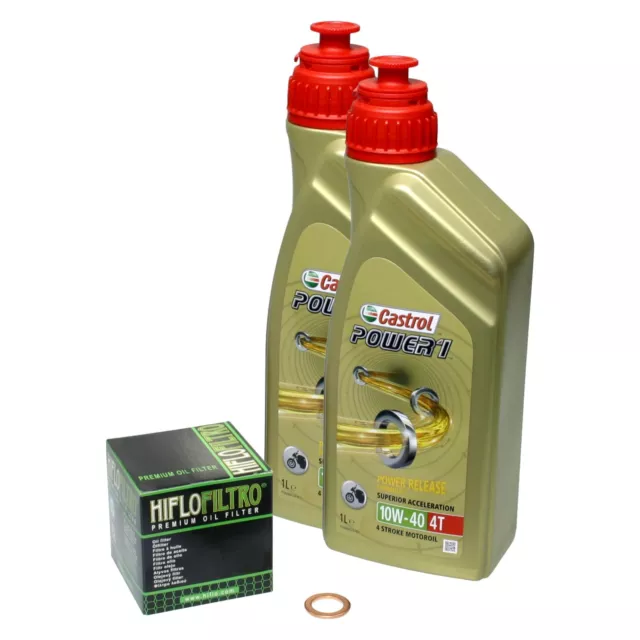 Honda CBR 250 R, 11-15, MC41; Castrol Power1 10w40 Öl; HiFlo Ölfilter Motorölset