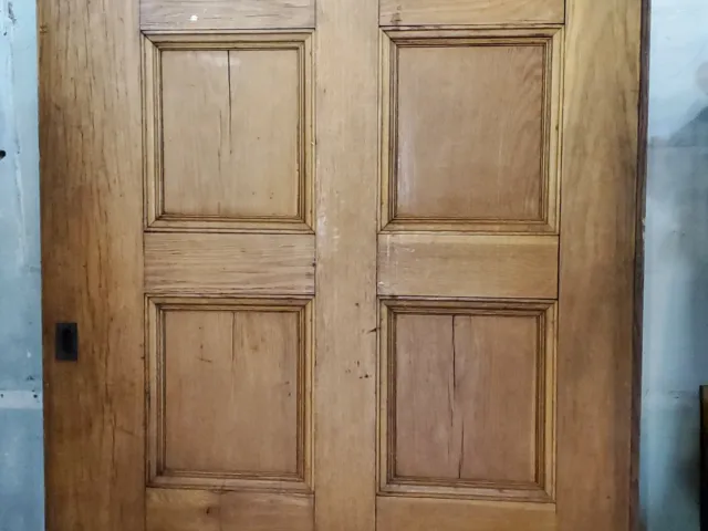 Huge Victorian  Oak Paneled Pocket Door 48 X 110 11