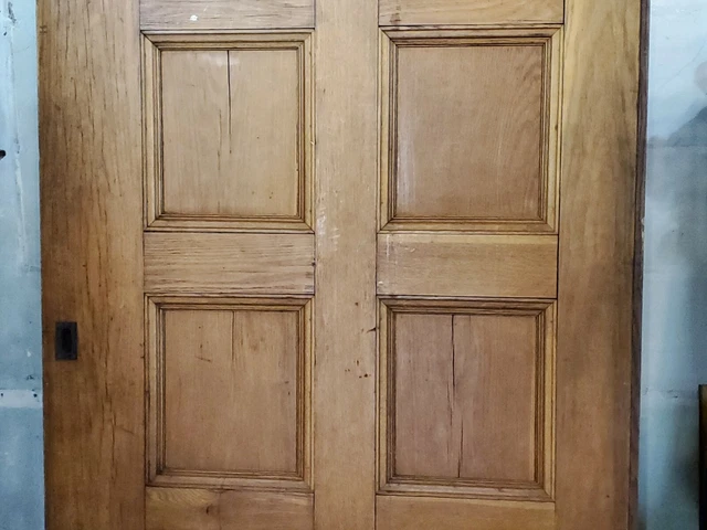 Huge Victorian  Oak Paneled Pocket Door 48 X 110 11